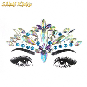 ETX002 new acrylic face jewels bling tattoo sticker crystal body eyes face disposable sticker