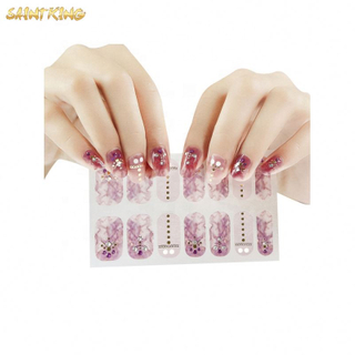 NS110 fancy nail sticker 3d wholesale nail wraps laser foil gel