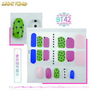 BT42 grid nails manicure set small fresh waterproof 3d nail sticker