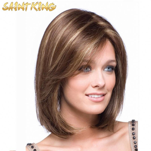 MLCH01 Bob Futura Lace Front Wig for Women Blrown Asymmetry Bob Wigs Synthetic Hair