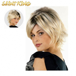 MLCH01 Cheap Black Colored Short Bob Wig with Bangs Heat Resistant Synthetic Short Straight Wig for Black Women