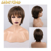 Curly Wigs Synthetic Kinky Wig with Bangs Fluffy Wavy Black Hair for Women Natural Looking with Heat Resistant Fiber