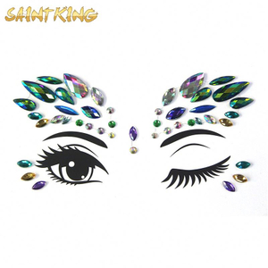 ETX002 new fashion customized adhesive face jewels and body crystal stickers