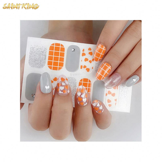 NS196 high quality 3d design nail art sticker nail full cover wraps stickers gel nail sticker