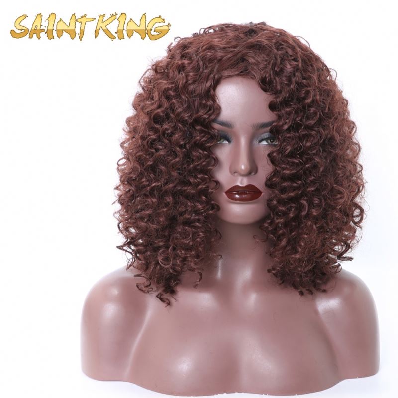 MLSH01 Factory Directly Sale Beautiful Wigs Synthetic Hair Short Kinky Curly Wigs Fast Shipping Lace Front Wigs for Black Women