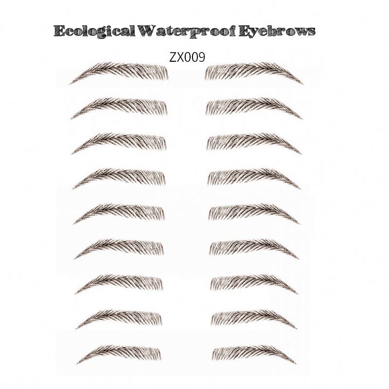6D~ZX009 6d temporary disposable imitated ecological eyebrow tattoo sticker eyebrow tattooing custom design 10 pairs