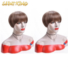 MLCH01 Long Bob Wig Curly Synthetic Hair Wigs Natural Color 100% Density