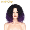 MLSH01 Wholesale Cheap Wigs 14'' Natural Black Kinky Curly Synthetic Lace Front Wig for Black Women