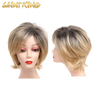 MLCH01 Cheap Wholesale Fashion Color High Temperature Silk Blunt Cut Straight Lace Wig