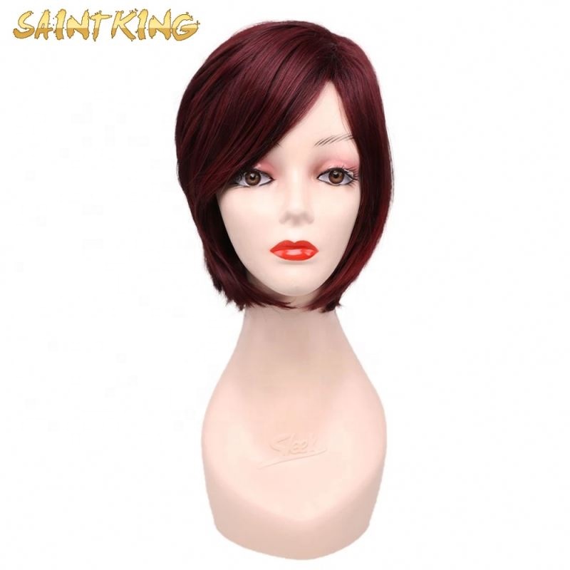 SLSH01 Straight Human Wigs Bob Cut Human Full Lace Glueless Wig with Baby Hair Short Wigs with Blonde Highlights
