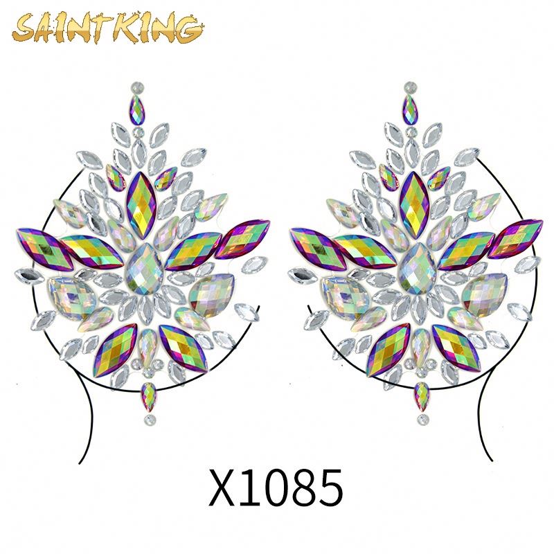 EXT001 shiny chest stickers rave face jewels body jewels chest stickers