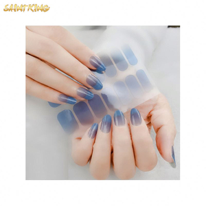 NS545 High Quality Wholesale Custom Cheap Price 14 Strips Gradient Solid Color New Fashion Nail Sticker