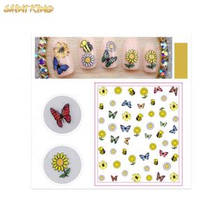 NS13 2020 18 kinds holographic butterfly adhesive nail stickers