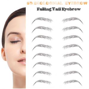 6D~ZX009 wholesale realistic natural fake 3d/ 4d/ 6d makeup black brown eyebrow tattoo stickers