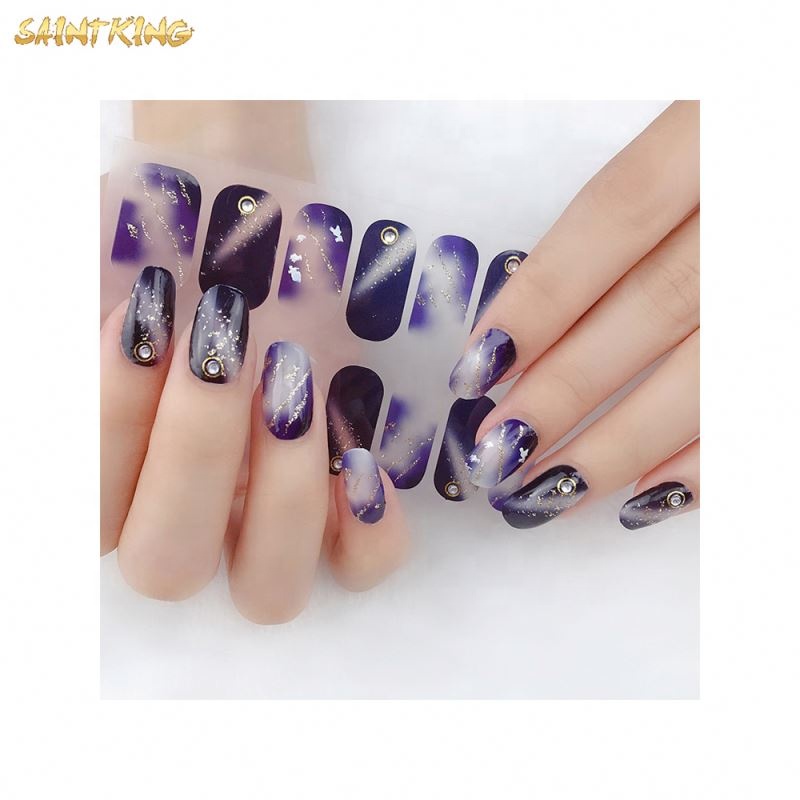 NS342 New Nail Wraps Full Cover Flowers Mixed Size And Patterns Self-adhesive 3d Nail Stickers Decals