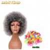 Hot Selling Short Afro Curly Pink Wig with Bangs Heat Resistant Synthetic Afro Kinky Curly Wigs for Black Women