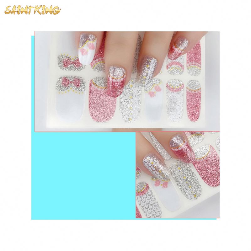 NS446 Factory Supply Beauty Sticker Nail Polish Jewelry Stickers Gradient Colorful 3d Nail Art Salon Wraps
