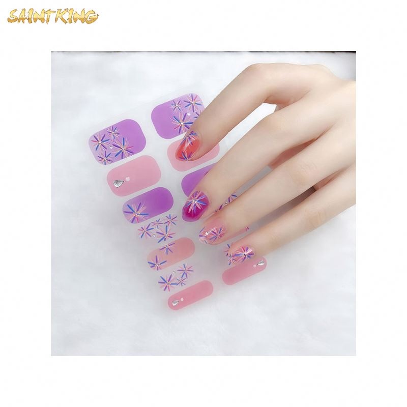 NS358 Oem And Odm 3d Design Nail Art Sticker Classical Eco-friendly Beauty Nail Wraps Nail Stickers