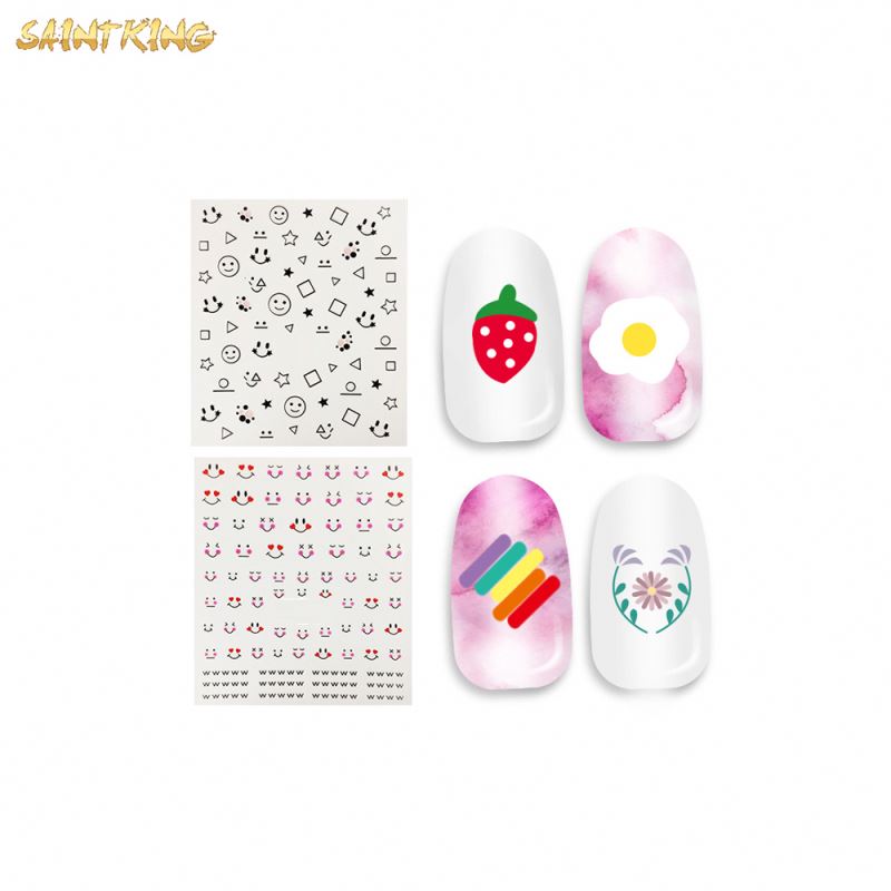 NS721 Factory Supplying Summer Nail Art Decoration 3d Flowers Lemon Design Decal Nail Stickers Nail Accessories