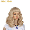MLSH01 Swiss Lace Toupee Synthetic Lace Front Wigs Middle Inches Water Wave Curly Wigs Fluffy Deep Wave Wig
