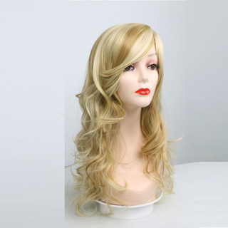Cheap high temperature silk long big wavy wig latest girl fashion hat with wig