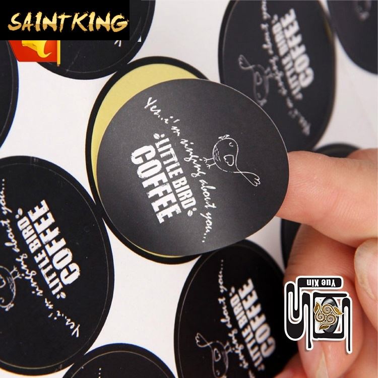 PL01 Self Adhesive Metal Sticker Roll Custom Printing Pet Embossed Gold Wine Labels