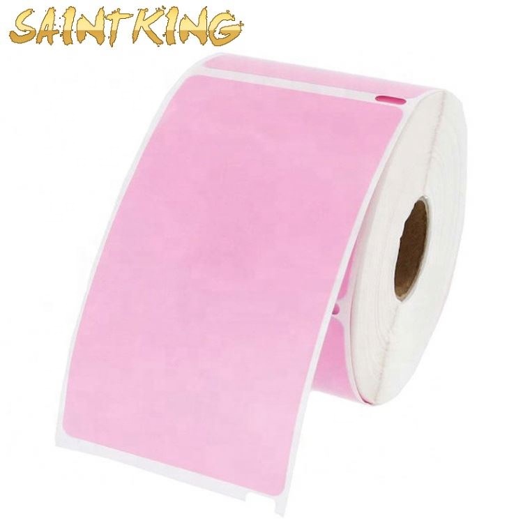PL01 adhesive round foil printed black 1.5 inch labels roll paper floral gold pink gift tag label