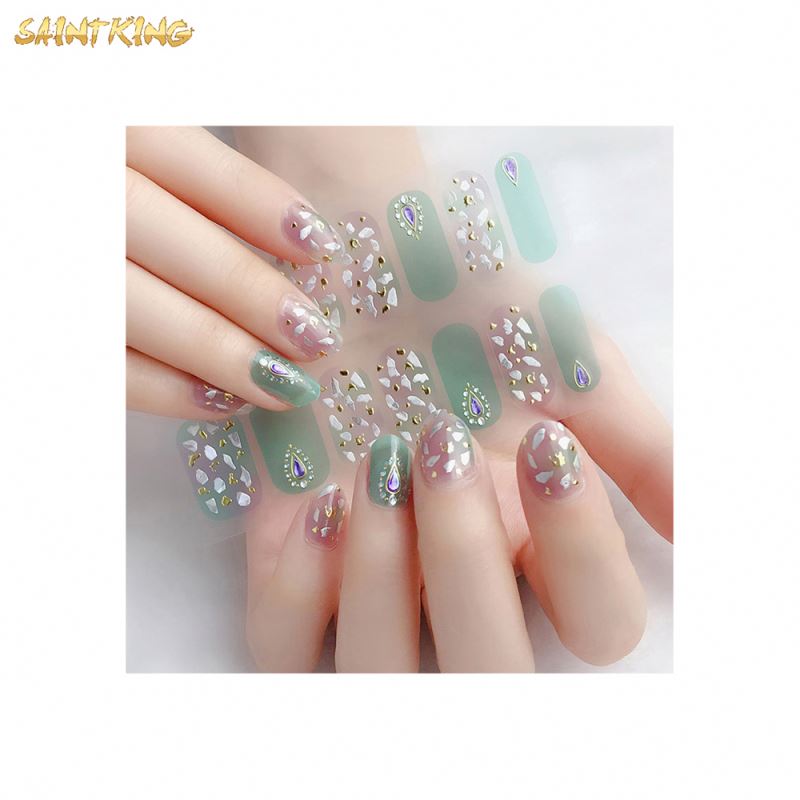 NS475 Hot Sell New Design Laser Nail Wraps Nail Stickers Easy To Use