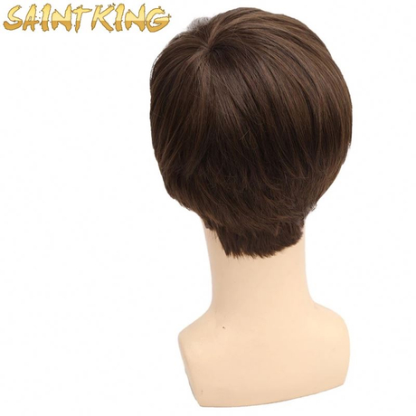 SWM01 Wig Hot Selling Top Quality Unprocessed Straight Short Blonde No Lace Front Wigs 100% Synthetic Virgin Hair for Men