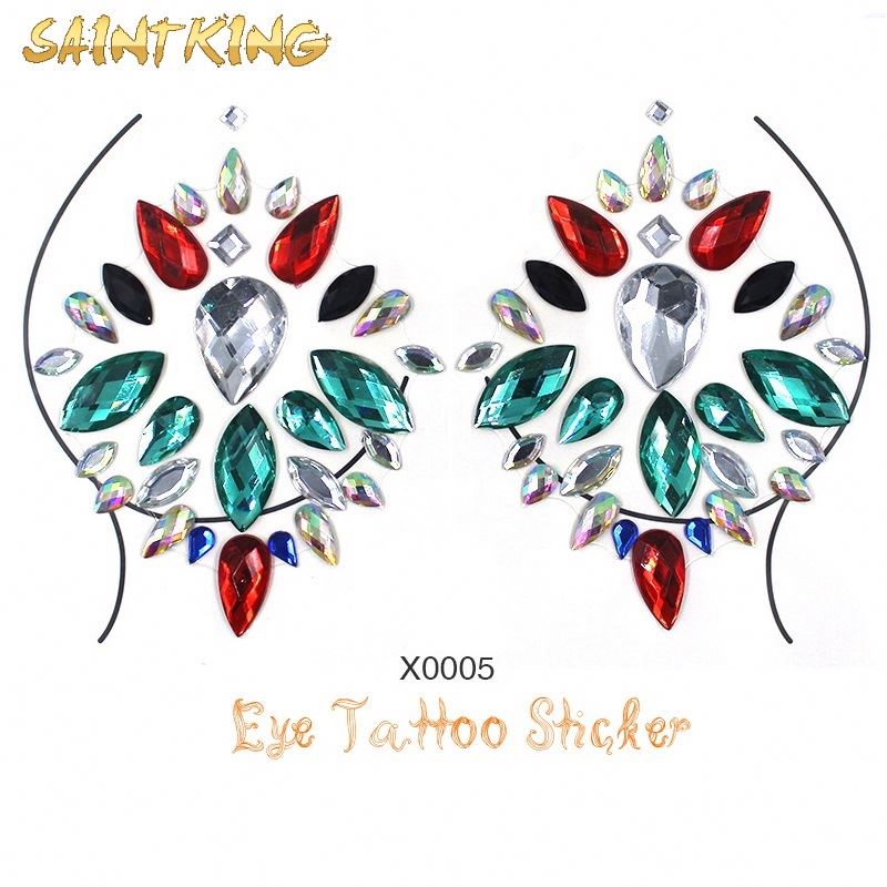 EXT001 newest design festival crystal jewels tattoos rhinestone stickers jewels face stickers for girls