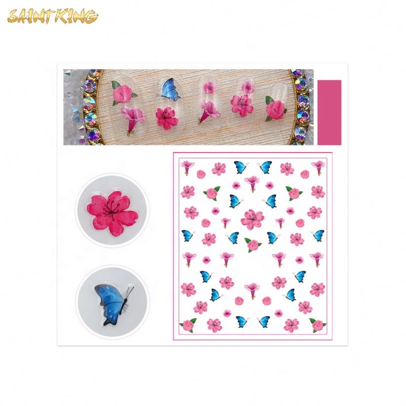 NS13 18 Kinds Holographic Butterfly Adhesive Nail Stickers