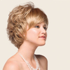 Short Curly Wigs Frontal Blonde Wig Full No Lace 100% Natural Synthetic Hair