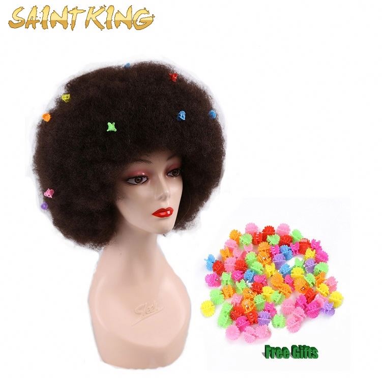 Popular Short Afro Curly Black Bob Wig with Bangs Shoulder Length Synthetic Afro Kinky Curly Wigs for Black Women