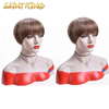 MLCH01 Wig with Fringe Straight Bob Synthetic Wigs Wine Red Hair for Women