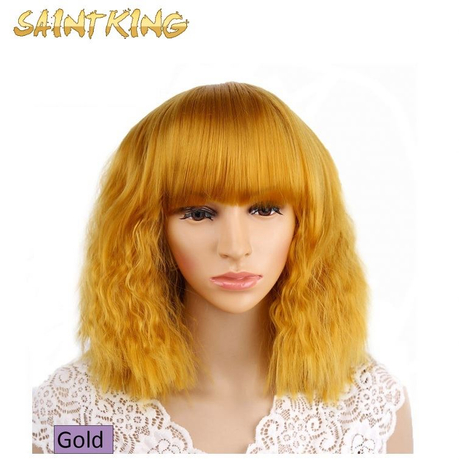 MLSH01 Wig Lace Front Full Cheap Woman Black Women Curly Bob Heat Resistant Blonde Synthetic Hair Wigs