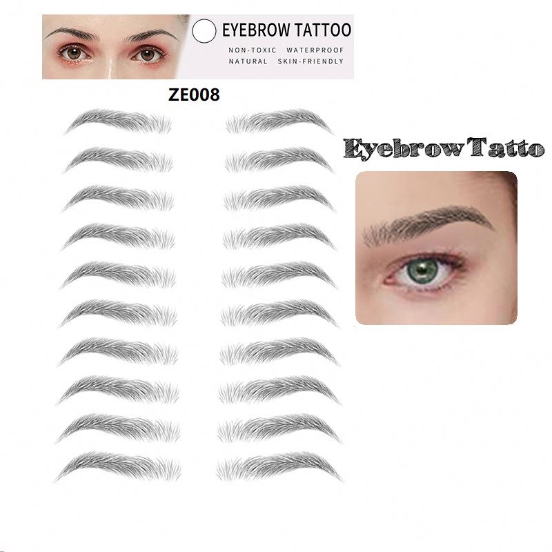 6D~ZX009 wholesale realistic natural fake 3d temporary women makeup stickers eyebrow paper tattoos cosmetics 4d