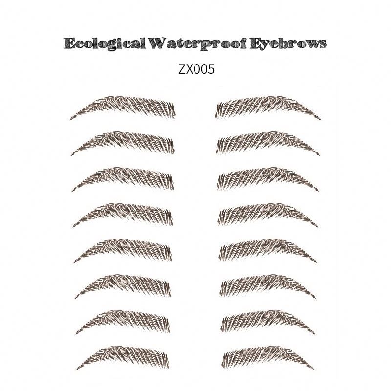 6D~ZX009 non-toxic cosmetic realistic fake temporary sticker 3d eyebrow tattoo for women girls ladies