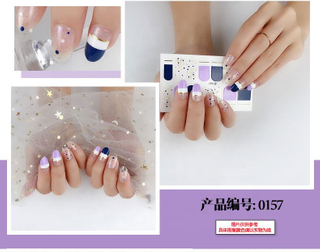 0157 beauty sticker nail polish stickers adhesive full wraps nail sticker strips set for women