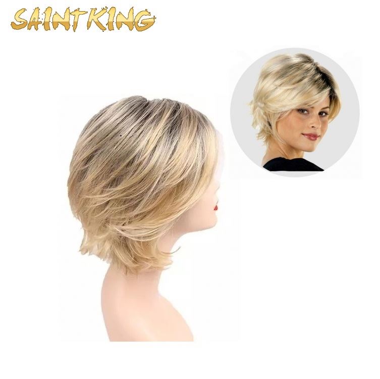 MLCH01 Short Natural Wig Hair with Closure Wholesale 613 Long Lace Front Bob Finger Short Synthetic Wigs