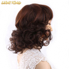 MLSH01 Wholesale China Pink Orange Bob Curly Natural Hairline Short Lace Front Ultra High Quality Synthetic Wigs for White Women