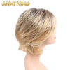MLCH01 High Fashion Straight Lace High Temperature Silk Wig Ventilating Short Two Tone Wig